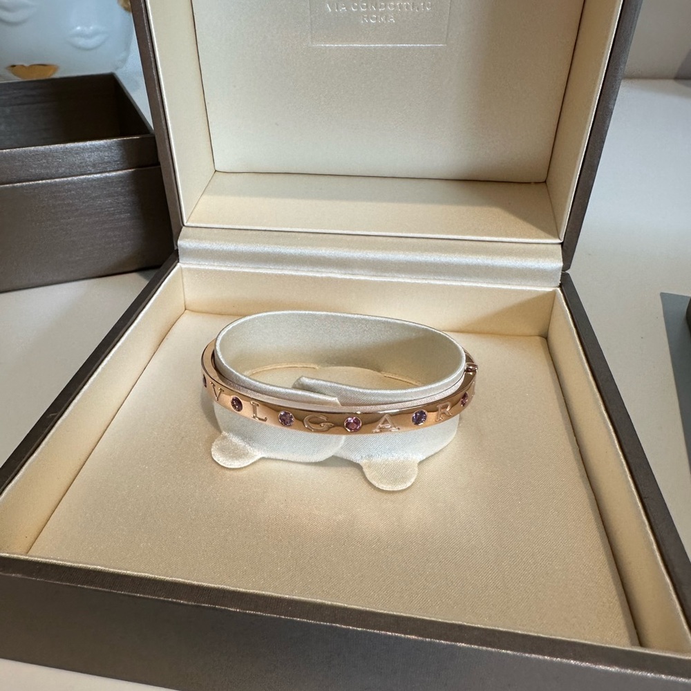 Bvlgari Bvlgari pink gold amethyst and tourmaline bracelet ￼